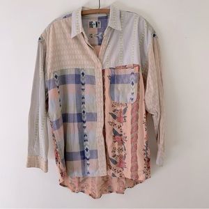 Vintage 90’s HG NY Block Print Button Down Sz L